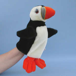 105  Ludwig the puffin hand puppet / Ludwig, der Papageientaucher, Handspielpuppe  / Lunnefgeln Ludwig handdocka, 28 cm